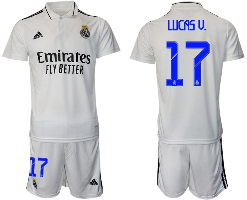 Men 2022-2023 Club Real Madrid home white #17 Adidas Soccer Jersey->customized soccer jersey->Custom Jersey